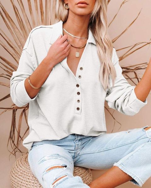 women's t-shirt female pullover, solid color turn-down collar long sleeve with buttons for ladies fairy grunge fall 2021 womens fashio, White
women's t-shirt female pullover, solid color turn-down collar long sleeve with buttons for ladies fairy grunge fall 2021 womens fashio, White
