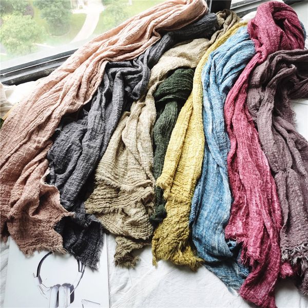 solid color cotton linen female autumn and winter dirty dye particle natural wrinkle scarf literary shawl scarf, Blue;gray
solid color cotton linen female autumn and winter dirty dye particle natural wrinkle scarf literary shawl scarf, Blue;gray
