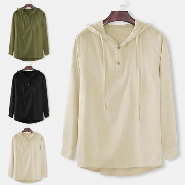 men's casual shirts 2021 summer long sleeve shirt pure color korean style linen hooded personality pullover, White;black
men's casual shirts 2021 summer long sleeve shirt pure color korean style linen hooded personality pullover, White;black