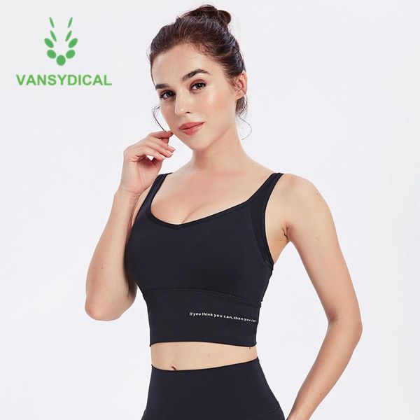 vansydical women vest-type sports workout yoga bras out wear high-strength shockproof running gym fitness training underwear clothing, White;black
vansydical women vest-type sports workout yoga bras out wear high-strength shockproof running gym fitness training underwear clothing, White;black