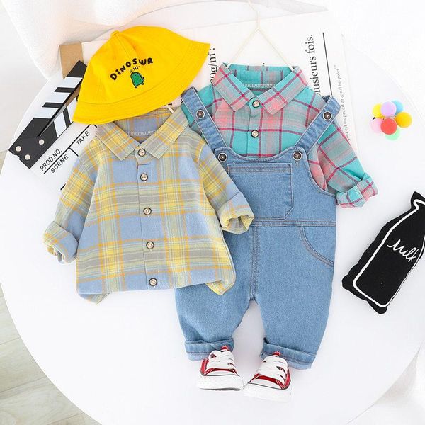 clothing sets children cotton clothes toddler spring autumn baby boy girls plaid shirt cartoon denim bib pants 2pcs/sets outfit kid tracksui, White
clothing sets children cotton clothes toddler spring autumn baby boy girls plaid shirt cartoon denim bib pants 2pcs/sets outfit kid tracksui, White