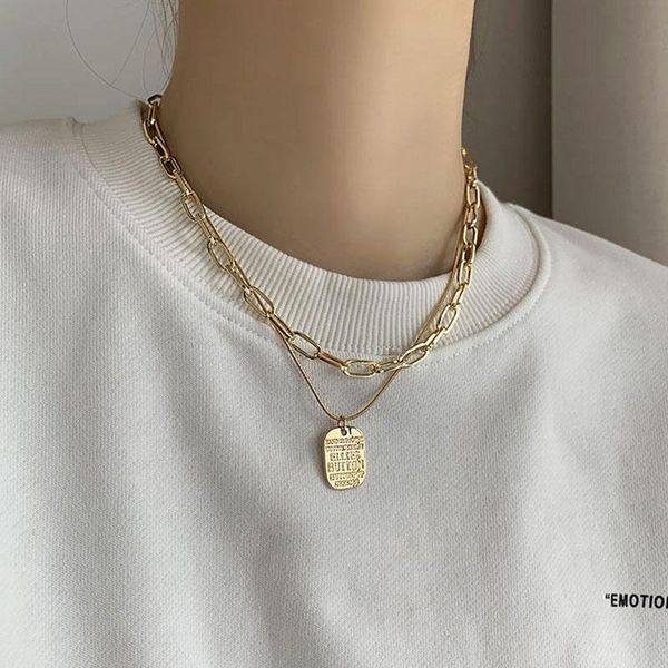 trendy double-layer stacked necklace simple metal square pendant sweater chain women hip-hop clavicle 202104 necklaces, Silver
trendy double-layer stacked necklace simple metal square pendant sweater chain women hip-hop clavicle 202104 necklaces, Silver