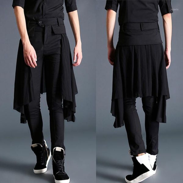 27-44 2021 men's clothing fashion hair stylist personality korean culotte harem pants trousers plus size singer costumes, Black
27-44 2021 men's clothing fashion hair stylist personality korean culotte harem pants trousers plus size singer costumes, Black