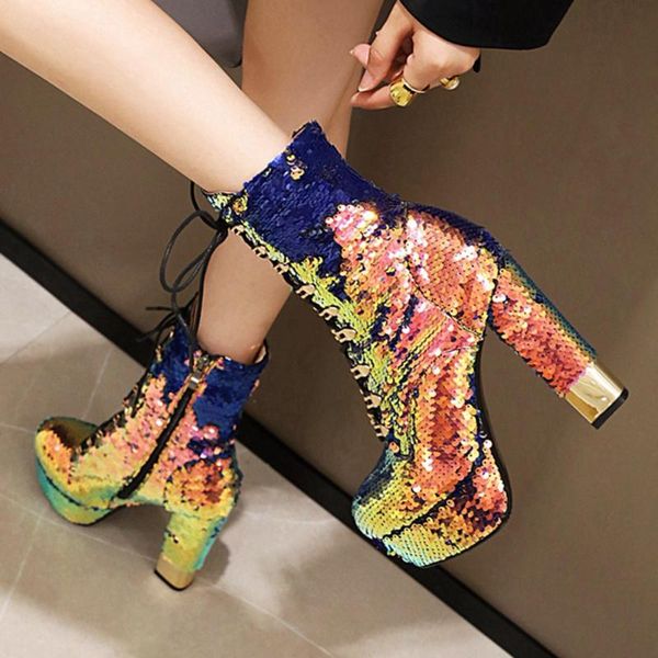 fashion party super high heels ankle boots women shining glitters ladies platform shoes woman 2021, Black
fashion party super high heels ankle boots women shining glitters ladies platform shoes woman 2021, Black