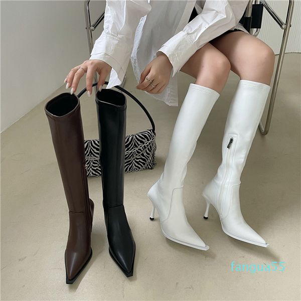 boots brand design thin high heel stretch pu sock women side zip pointed toe long knee shoes cqkp, Black
boots brand design thin high heel stretch pu sock women side zip pointed toe long knee shoes cqkp, Black
