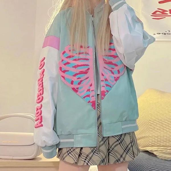 women's jackets y2k harajuku heart skeleton print vibe sweet girl jacket female splicing vintage streetwear baseball uniform student zi, Black;brown
women's jackets y2k harajuku heart skeleton print vibe sweet girl jacket female splicing vintage streetwear baseball uniform student zi, Black;brown