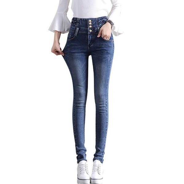 spring and autumn waist jeans female feet pencil pants casual large size thin elastic abdomen ms. breasted jq791 women's, Blue
spring and autumn waist jeans female feet pencil pants casual large size thin elastic abdomen ms. breasted jq791 women's, Blue
