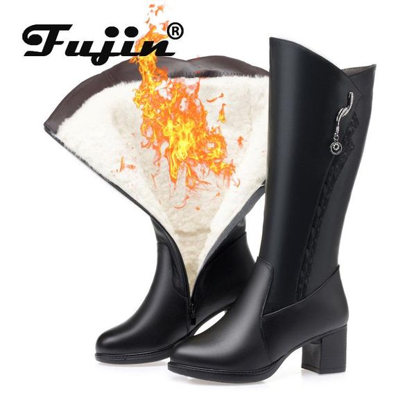 boots fujin knee high wool women snow warm genuine leather fur shoes plush ankle platform for winter, Black
boots fujin knee high wool women snow warm genuine leather fur shoes plush ankle platform for winter, Black