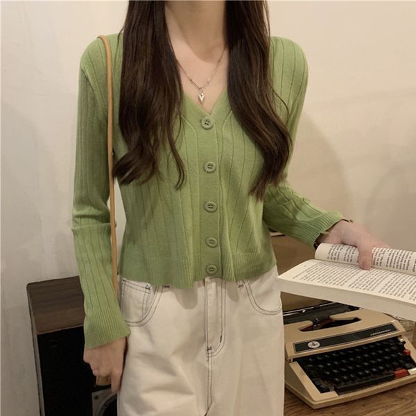 luxury women's jackets small house girl ~ korean version v-neck versatile thin long sleeve knitted short cardigan et women, Black;brown
luxury women's jackets small house girl ~ korean version v-neck versatile thin long sleeve knitted short cardigan et women, Black;brown