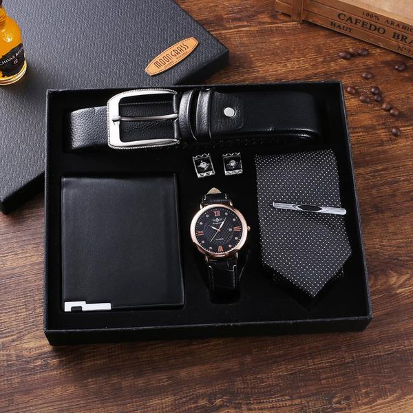 wristwatches luxury brand men's watch set leather belt sunglasses perfume jewelry gift sets for boyfriend husband dad, Slivery;brown
wristwatches luxury brand men's watch set leather belt sunglasses perfume jewelry gift sets for boyfriend husband dad, Slivery;brown