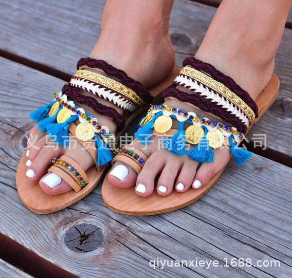 slippers mixed colors outside ethnic women fringe flat with slides metal decoration slip-on elegant summer shoes, Black
slippers mixed colors outside ethnic women fringe flat with slides metal decoration slip-on elegant summer shoes, Black
