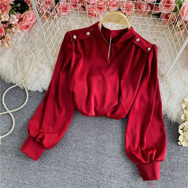vintage halter hollow out satin blouse women solid blue/red/white shirt female puff long sleeve loose spring autumn 210426
vintage halter hollow out satin blouse women solid blue/red/white shirt female puff long sleeve loose spring autumn 210426