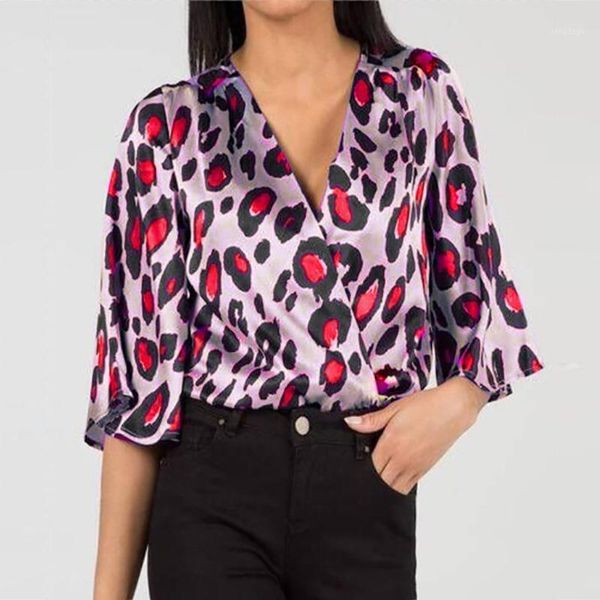 women's blouses & shirts women leopard blouse shirt half sleeve v-neck vogue et chemisier femme blusas mujer de moda nice, White
women's blouses & shirts women leopard blouse shirt half sleeve v-neck vogue et chemisier femme blusas mujer de moda nice, White