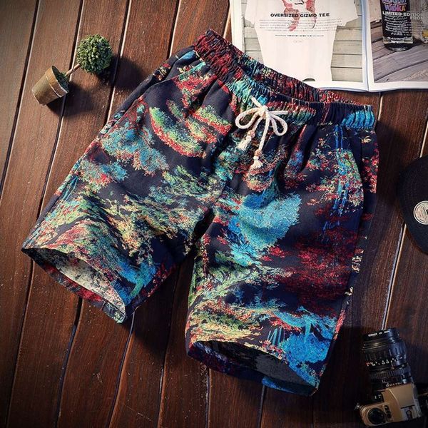 k67 still summer korean men's floral shorts beach capris casual pants, White;black 
k67 still summer korean men's floral shorts beach capris casual pants, White;black