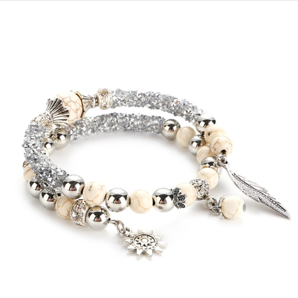 silver plated stackable white howlite stone link chain bracelet with rhinestone angel wing jewelry link,, Black
silver plated stackable white howlite stone link chain bracelet with rhinestone angel wing jewelry link,, Black