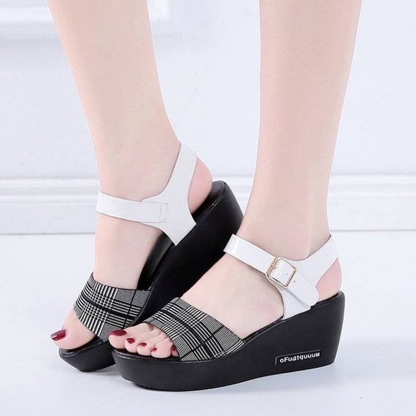 sandals women white flat wedges heel summer open toe platform sandalias ladies gladiator 4vno, Black
sandals women white flat wedges heel summer open toe platform sandalias ladies gladiator 4vno, Black