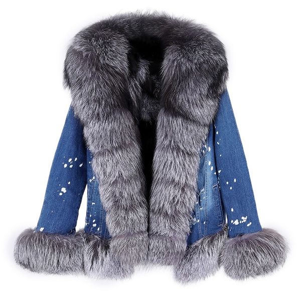 europe and america ultra short denim fox fur bigcollar fashion plus velvet warm jacket casual, Black
europe and america ultra short denim fox fur bigcollar fashion plus velvet warm jacket casual, Black