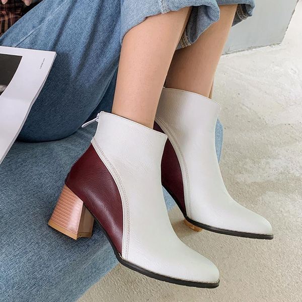boots 2021 winter women ankle splicing material zip round toe footwear 6cm heels female party shoes32 33, Black
boots 2021 winter women ankle splicing material zip round toe footwear 6cm heels female party shoes32 33, Black