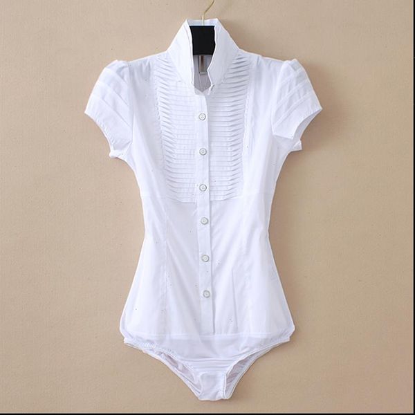 women shirt plus size formal white fashion summer short sleeve pleated bodysuit ladies blouse black stand blusas mujer
women shirt plus size formal white fashion summer short sleeve pleated bodysuit ladies blouse black stand blusas mujer