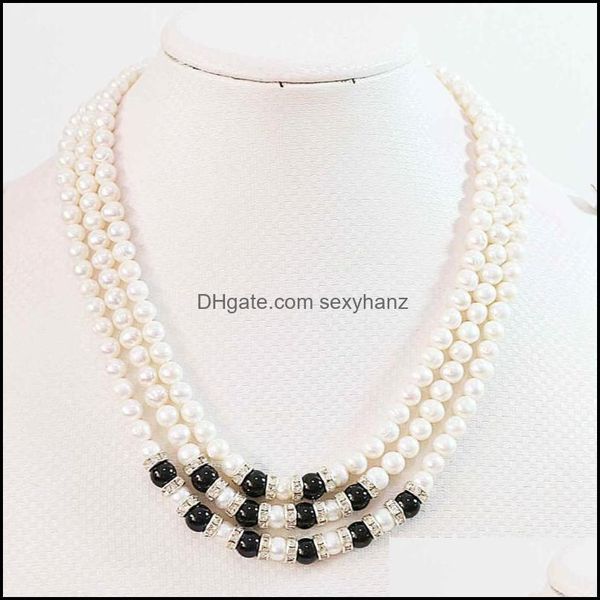 necklaces & pendants natural white freshwater ctured pearl 7-8mm round beads 3 rows chains rope necklace weddings party gift jewelry 17-19in, Silver
necklaces & pendants natural white freshwater ctured pearl 7-8mm round beads 3 rows chains rope necklace weddings party gift jewelry 17-19in, Silver