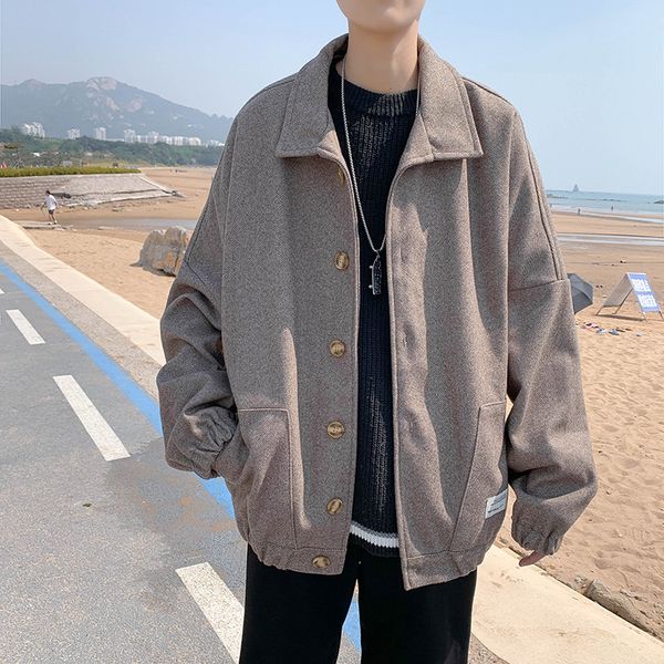 men's jackets winter short woolen coat fashion solid color casual wool jacket streetwear loose british style trenchs 98i9, Black;brown
men's jackets winter short woolen coat fashion solid color casual wool jacket streetwear loose british style trenchs 98i9, Black;brown