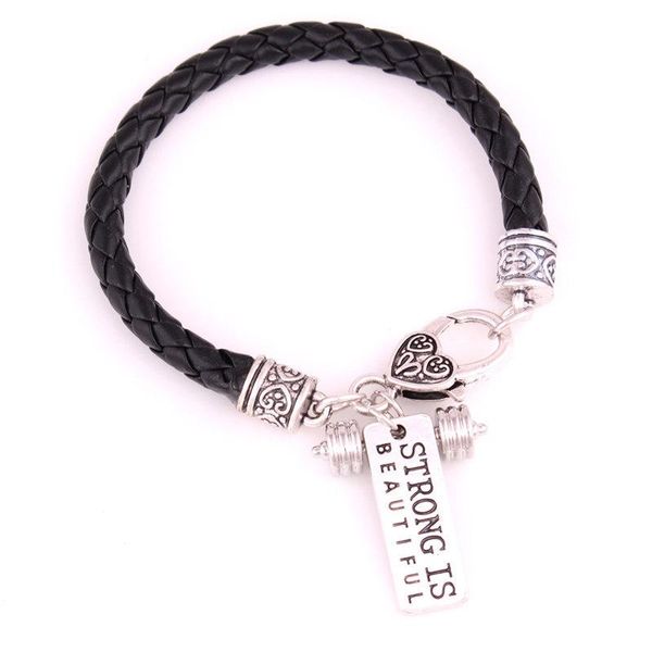 charm bracelets bracelet for athletes weightlifting barbell shape design pendant strong is beautiful written sign provide drop, Golden;silver
charm bracelets bracelet for athletes weightlifting barbell shape design pendant strong is beautiful written sign provide drop, Golden;silver