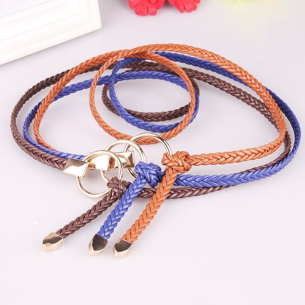 belts pu leather thin for women ladies chains lanyards hand-woven waist belt chain luxury decorative dress jeans, Black;brown 
belts pu leather thin for women ladies chains lanyards hand-woven waist belt chain luxury decorative dress jeans, Black;brown