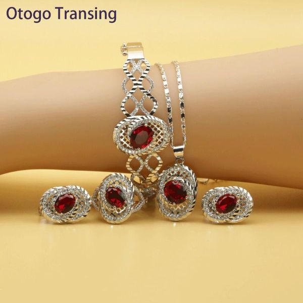 earrings & necklace otogo transing 2021 round red cubic zirconia silver color jewelry sets for women earring pendant ring bracelet set211
earrings & necklace otogo transing 2021 round red cubic zirconia silver color jewelry sets for women earring pendant ring bracelet set211