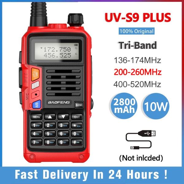 walkie talkie baofeng uv-s9 plus tri-band 10w high power portable two way radio usb charger 220-260mhz uv 5r upgrade amateur fm transce
walkie talkie baofeng uv-s9 plus tri-band 10w high power portable two way radio usb charger 220-260mhz uv 5r upgrade amateur fm transce