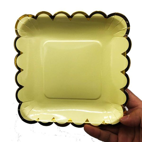packaging dinner service 10pcs/lot metallic gold paper plates yellow solid color theme square dishes party decorations
packaging dinner service 10pcs/lot metallic gold paper plates yellow solid color theme square dishes party decorations
