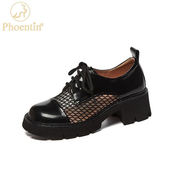 dress shoes phoentin thick platform casual mesh lace up women 2021 summer fashion genuine leather high heels round toe pumps ft1556, Black
dress shoes phoentin thick platform casual mesh lace up women 2021 summer fashion genuine leather high heels round toe pumps ft1556, Black