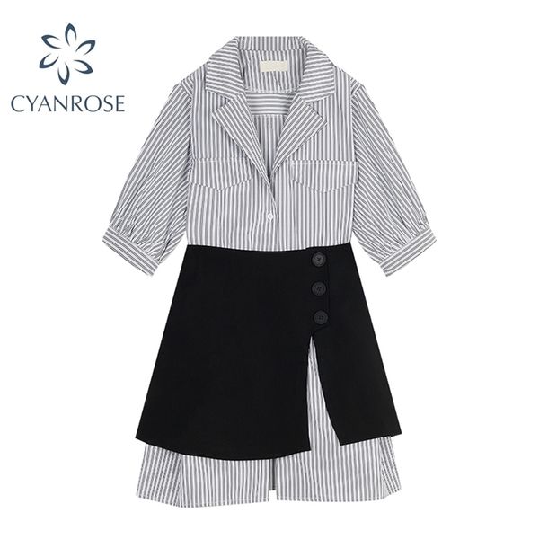 half sleeve striped shirt dress and skirts outfits women cardigan blouses frocks female stylish office ladies chic 2 pieces sets 210515, White
half sleeve striped shirt dress and skirts outfits women cardigan blouses frocks female stylish office ladies chic 2 pieces sets 210515, White