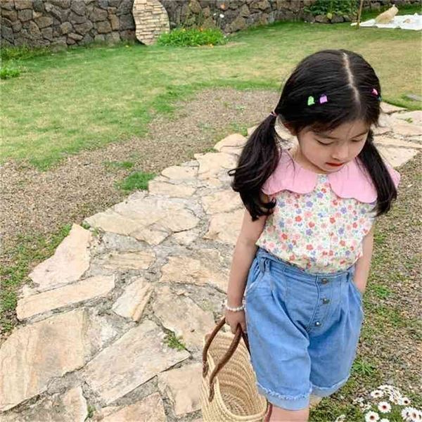 summer arrival girls fashion floral vest kids korean design blouses 210528, White;black
summer arrival girls fashion floral vest kids korean design blouses 210528, White;black