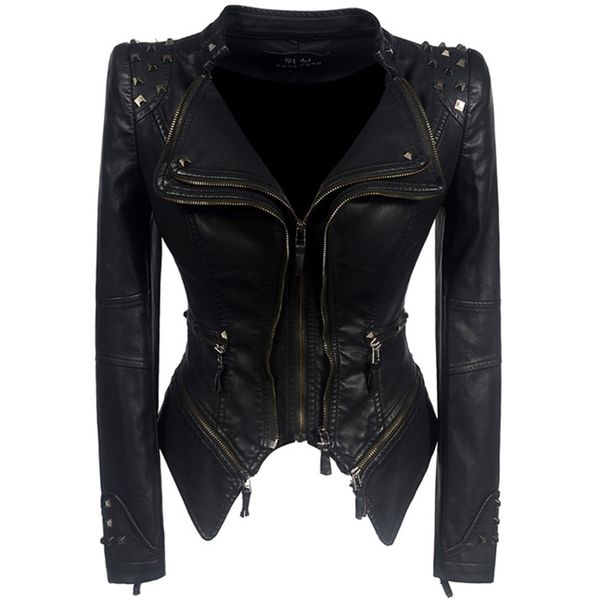 fashion women smooth motorcycle faux leather jackets ladies long sleeve autumn winter biker streetwear black pink coat 211215
fashion women smooth motorcycle faux leather jackets ladies long sleeve autumn winter biker streetwear black pink coat 211215