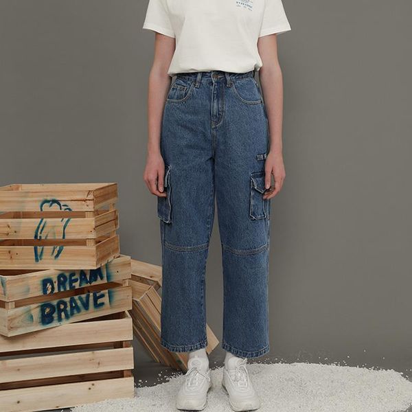 women's jeans spring and autumn denim trousers straight pants high waist casual, Blue
women's jeans spring and autumn denim trousers straight pants high waist casual, Blue