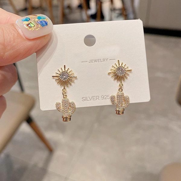 dangle & chandelier exquisite cubic zirconia sun cactus hanging earrings gold color plated fashion women jewelry, Silver
dangle & chandelier exquisite cubic zirconia sun cactus hanging earrings gold color plated fashion women jewelry, Silver