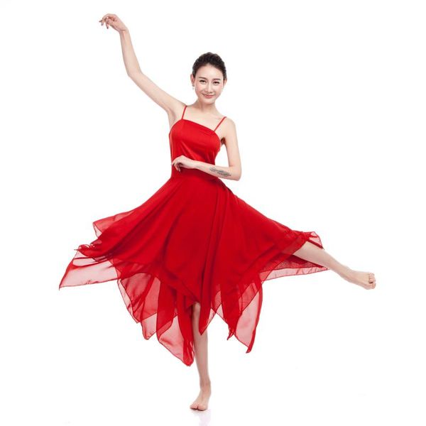 women ballet dress ballerina gymnastic spaghetti strap sleeveless asymmetric chiffon contemporary dance stage wear, Black;red
women ballet dress ballerina gymnastic spaghetti strap sleeveless asymmetric chiffon contemporary dance stage wear, Black;red