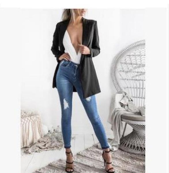 women's suits & blazers 2022 spring fashion blazer jacket women suit european work ol thin long sleeve mujer outerwear no botton, White;black
women's suits & blazers 2022 spring fashion blazer jacket women suit european work ol thin long sleeve mujer outerwear no botton, White;black