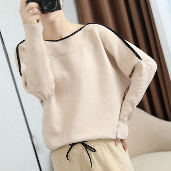 women's sweaters spring fall women's wool sweater cashmere a word casual female turtleneck super bat c7p8, White;black
women's sweaters spring fall women's wool sweater cashmere a word casual female turtleneck super bat c7p8, White;black