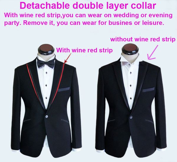men's suits & blazers custom made to measure black wedding tuxedos burgundy double collar,tailored bespoke men for, White;black
men's suits & blazers custom made to measure black wedding tuxedos burgundy double collar,tailored bespoke men for, White;black