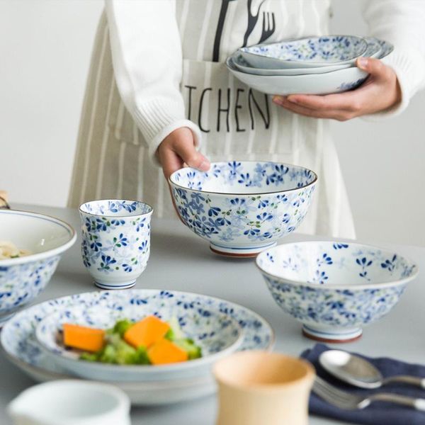 dishes & plates eecamail japanese-style blue flower series light bone china ceramic tableware household dish western rice bowl large 
dishes & plates eecamail japanese-style blue flower series light bone china ceramic tableware household dish western rice bowl large