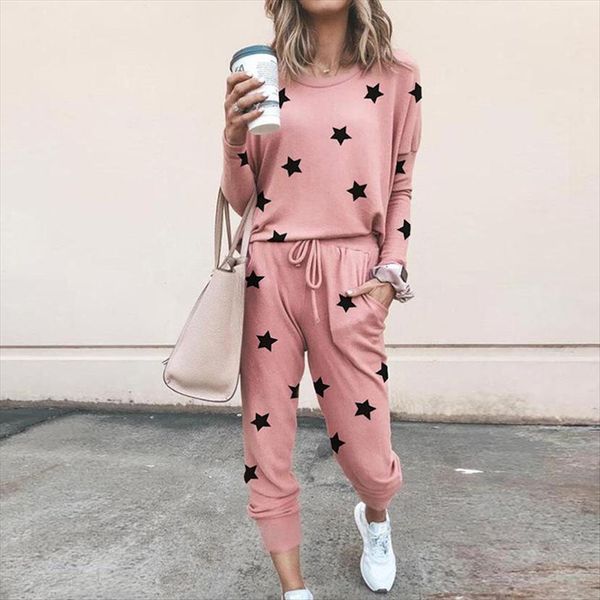 suit autumn loose printed womens pants long sleeved casual round collar elastic lace up home gym clothes, White
suit autumn loose printed womens pants long sleeved casual round collar elastic lace up home gym clothes, White