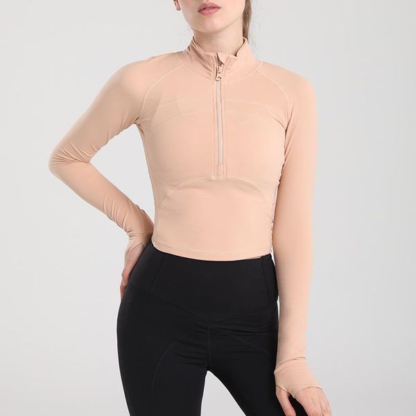 women's t-shirt high elastic half zipper fitness t shirts women sweatshirt tight training workout dry quick crop exercise shirt clothi, White
women's t-shirt high elastic half zipper fitness t shirts women sweatshirt tight training workout dry quick crop exercise shirt clothi, White
