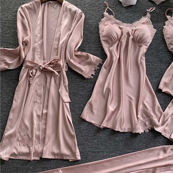 yinlinhe faux silk 5 womens sleepwears piece robe set pajamas sleevewear night wear short pijamas home suits 1573, Black;red
yinlinhe faux silk 5 womens sleepwears piece robe set pajamas sleevewear night wear short pijamas home suits 1573, Black;red