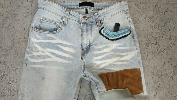 famous arrival mens designer am-jeans classic bear patch straight trousers brand zipper marbling fluff slim-leg us size 29-40, Blue
famous arrival mens designer am-jeans classic bear patch straight trousers brand zipper marbling fluff slim-leg us size 29-40, Blue