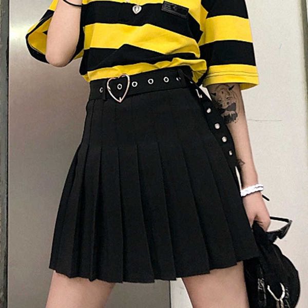 women skirt harajuku style high waist chic gothic s summer student pleated hip pop streetwear girls dance 210531, Black
women skirt harajuku style high waist chic gothic s summer student pleated hip pop streetwear girls dance 210531, Black