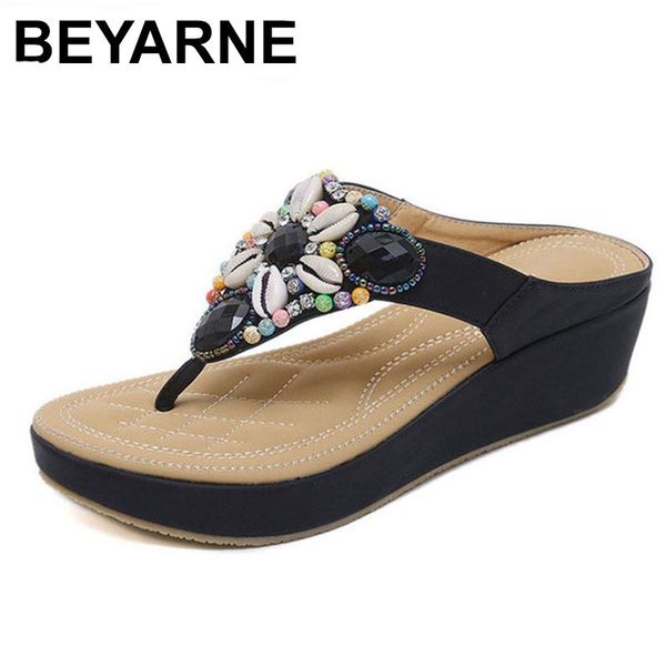 women sandals bohemian beaded platform flats beach flip flops wedge shoes slippers large size 35-4, Black
women sandals bohemian beaded platform flats beach flip flops wedge shoes slippers large size 35-4, Black