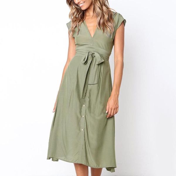 summer dress solid color striped women v neck bow button sleeveless belted buttons fashion midi casual dresses, Black;gray
summer dress solid color striped women v neck bow button sleeveless belted buttons fashion midi casual dresses, Black;gray