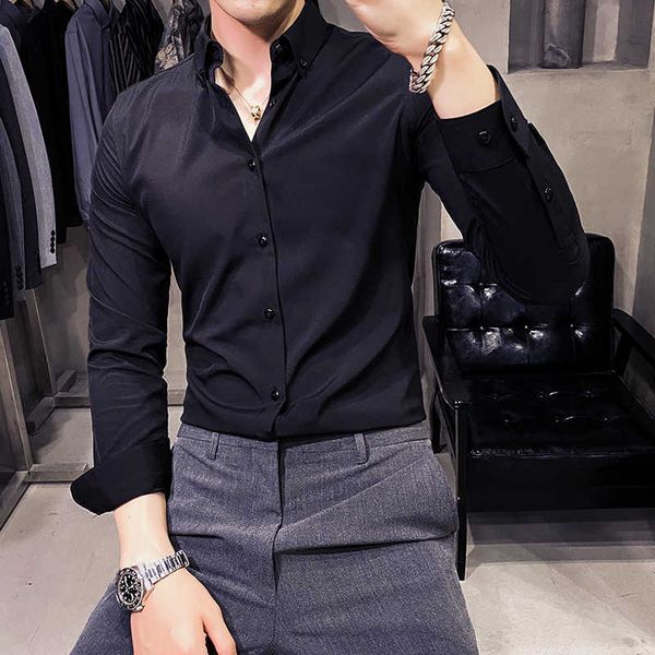 england fashion slim fit men's shirts button down design smart casual business long sleeve white shirt asian size -7xl 210528, White;black
england fashion slim fit men's shirts button down design smart casual business long sleeve white shirt asian size -7xl 210528, White;black