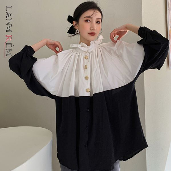 women ruffles black big size blouse stand neck long sleeve loose fit lady shirt fashion tide summer 2e1855 210507, White
women ruffles black big size blouse stand neck long sleeve loose fit lady shirt fashion tide summer 2e1855 210507, White